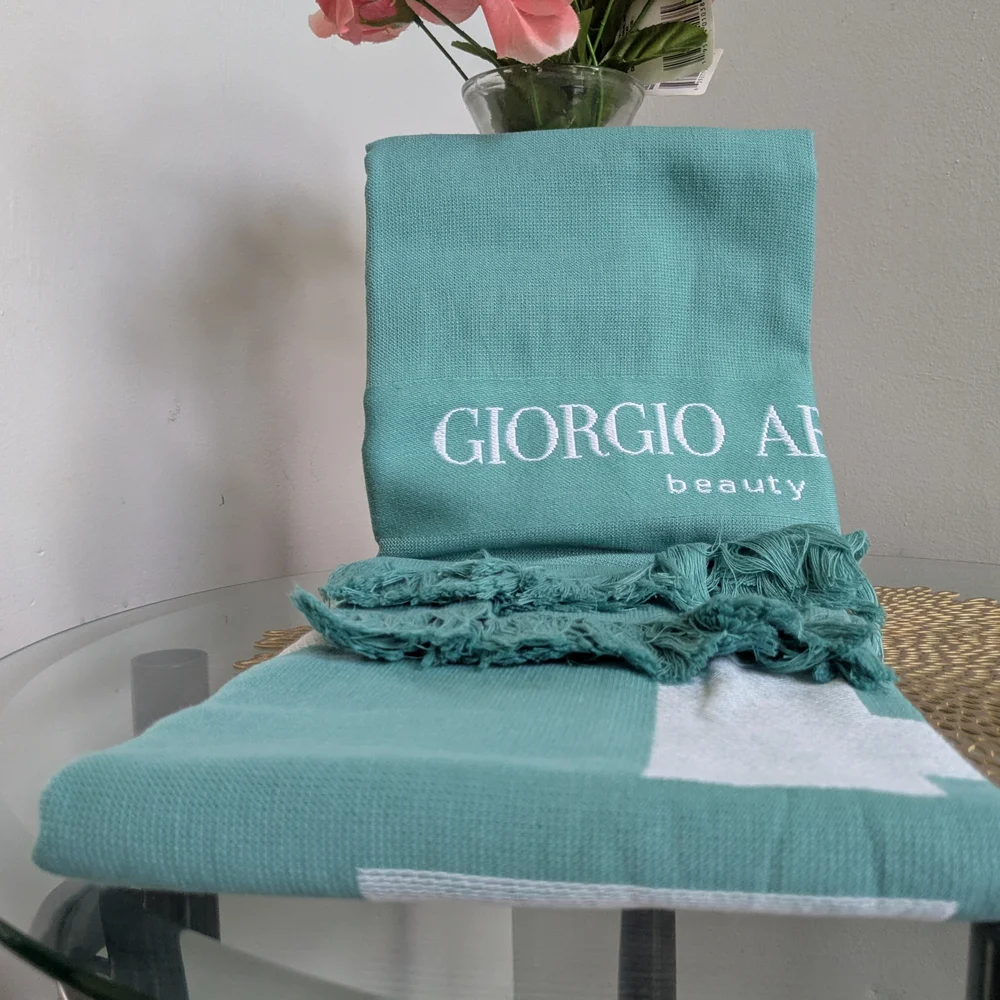 Giorgio Armani Green Logo Scarf